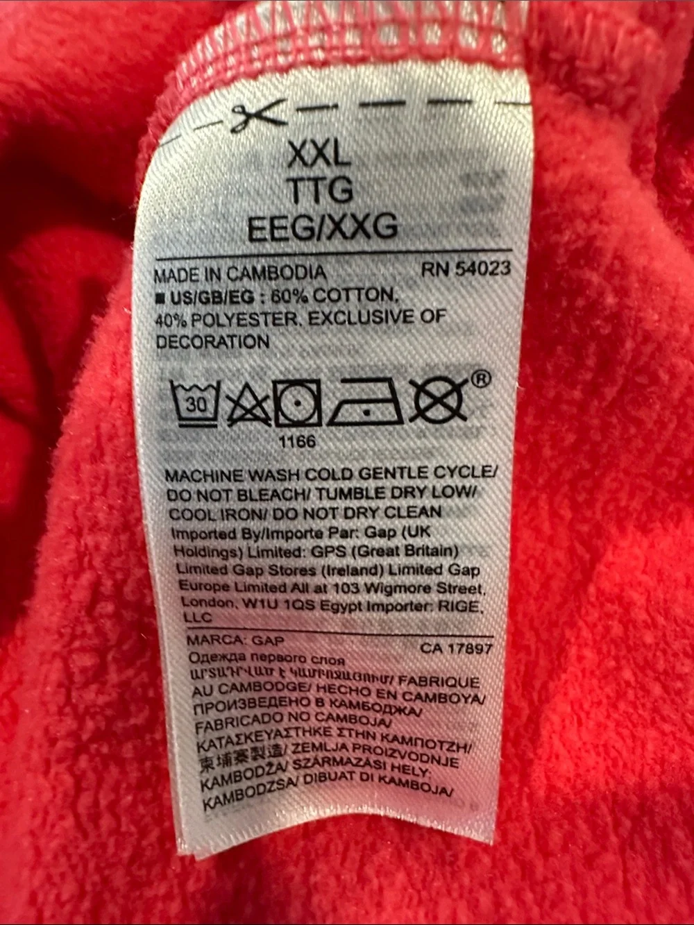 GAP Pink Hoodie with White and Black Logo